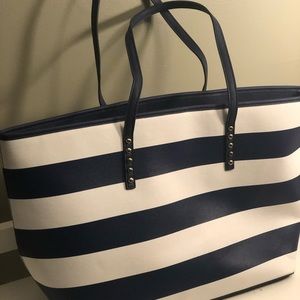 ALDO blue and white striped purse